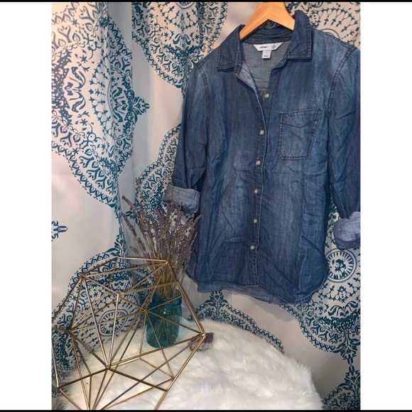 🔆 3 for $40 Old Navy Chambray Button Down NWOT - Picture 4 of 4